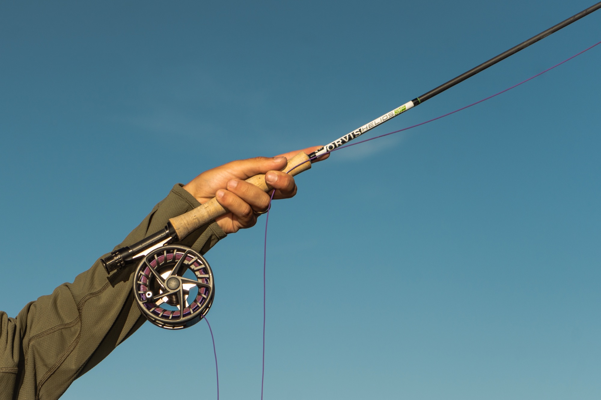 A guest fly fishing at a Refuge Couples Trip in Wyoming